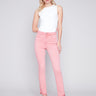Bootcut Twill Pants with Asymmetrical Hem - Tulip - Charlie B Collection Canada - Image 1