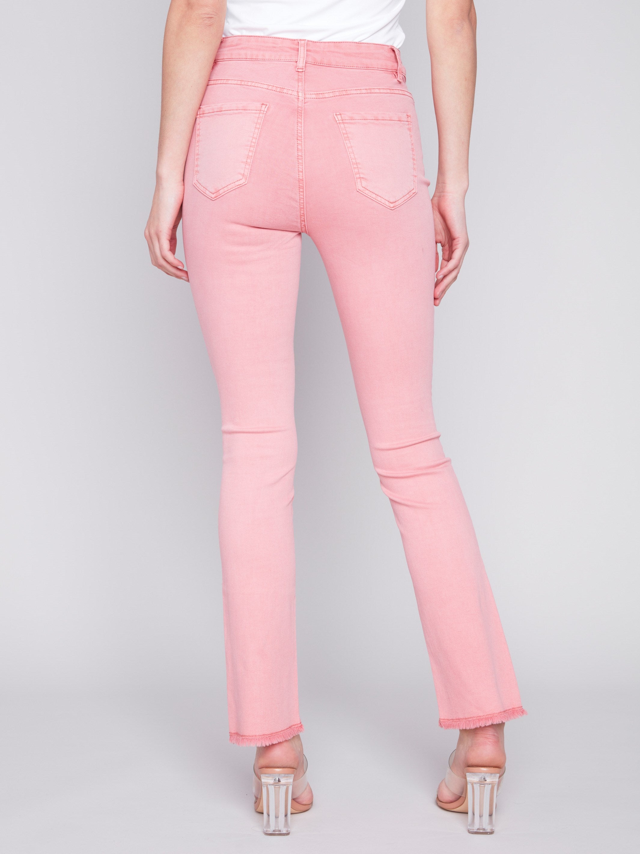 Bootcut Twill Pants with Asymmetrical Hem - Tulip - Charlie B Collection Canada - Image 3