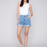 Canvas Cargo Shorts - Chambray - Charlie B Collection Canada - Image 1