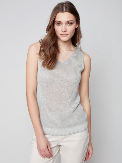 Cold-Dye Knit Cami - Celadon - C2509 Charlie B Collection Canada 1