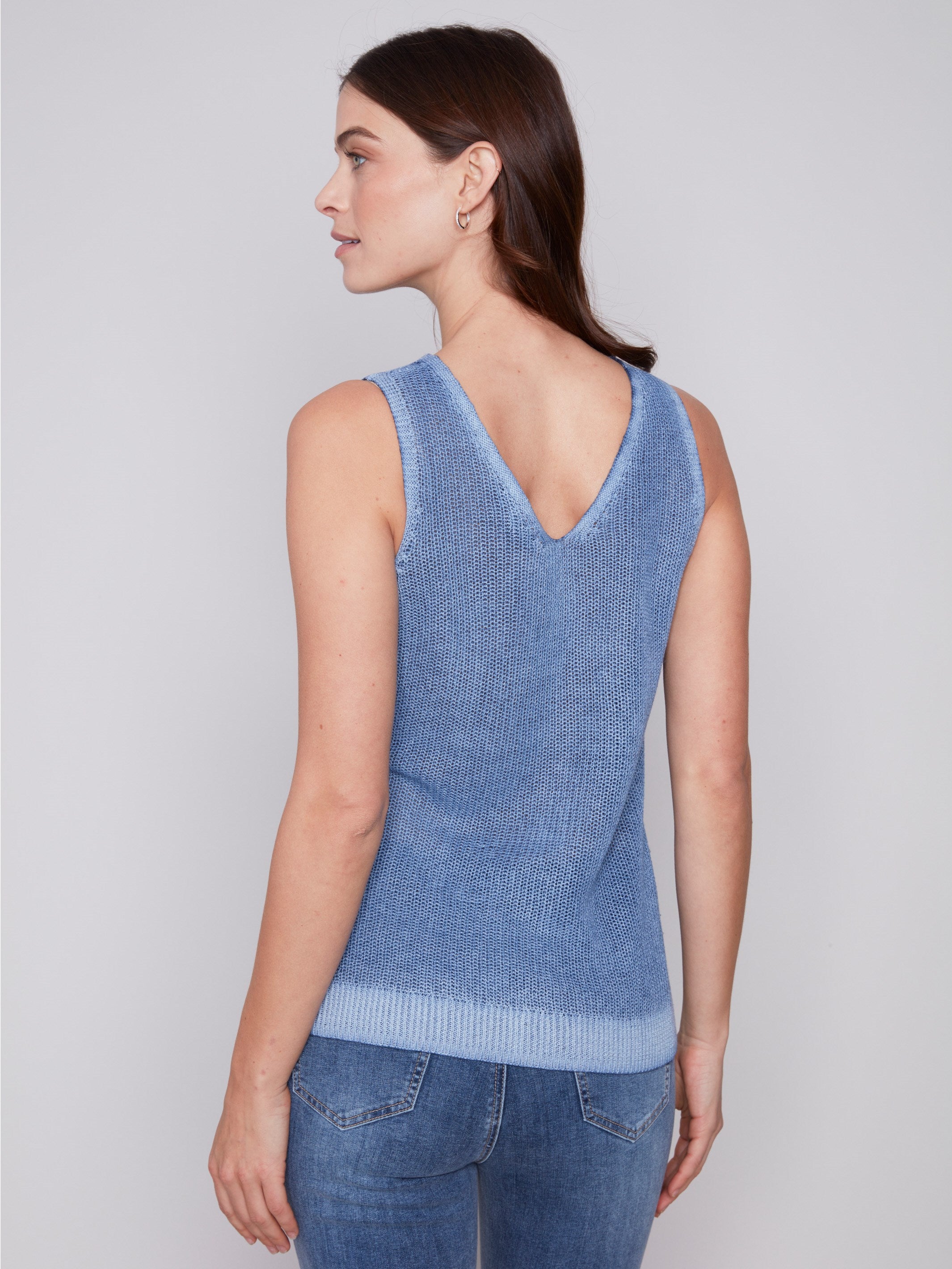 Cold-Dye Knit Cami - Denim - Charlie B Collection Canada - Image 2
