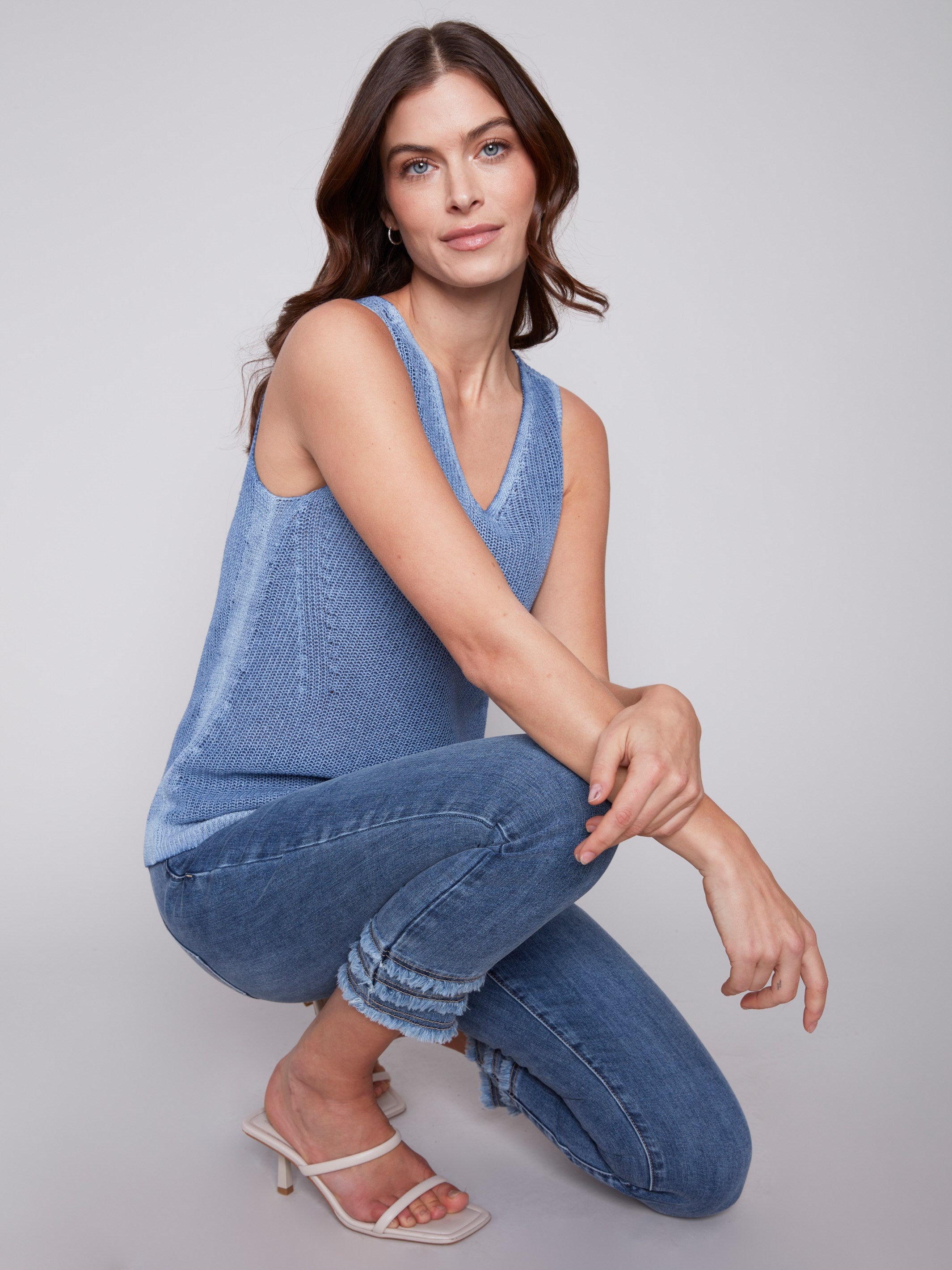 Cold-Dye Knit Cami - Denim - Charlie B Collection Canada - Image 4
