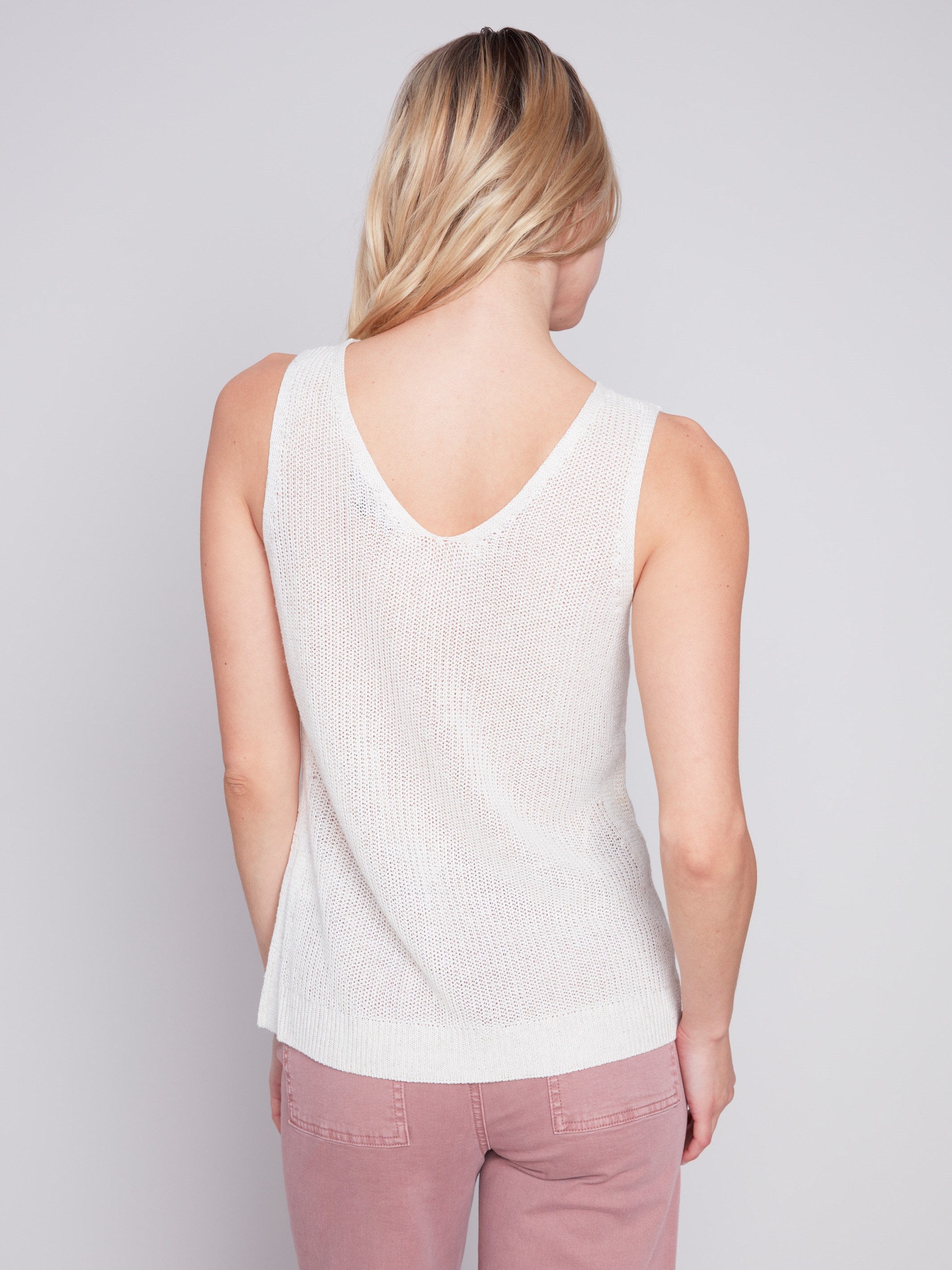Cold-Dye Knit Cami - Natural - Charlie B Collection Canada - Image 2
