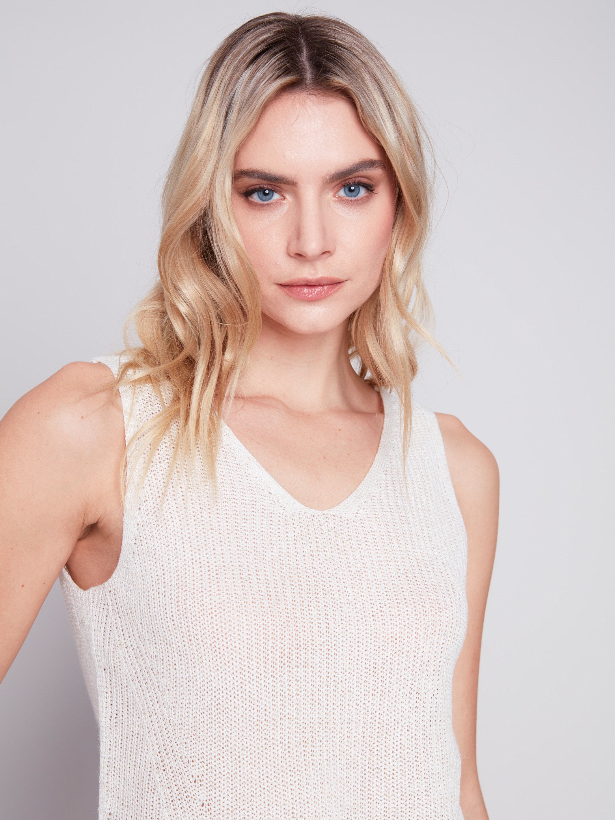 Cold-Dye Knit Cami - Natural - Charlie B Collection Canada - Image 3