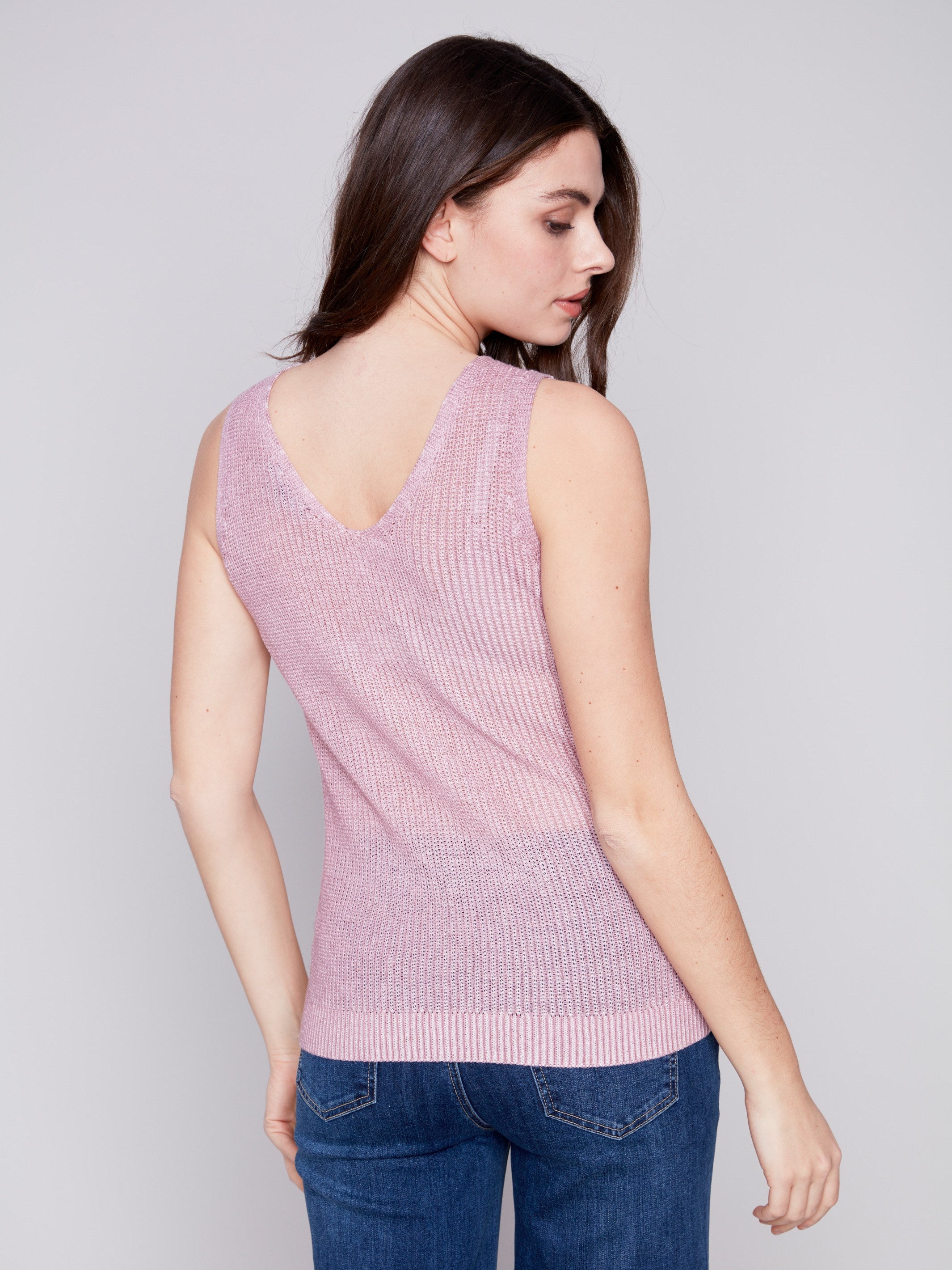 Cold-Dye Knit Cami - Dusty Rose - Charlie B Collection Canada - Image 2
