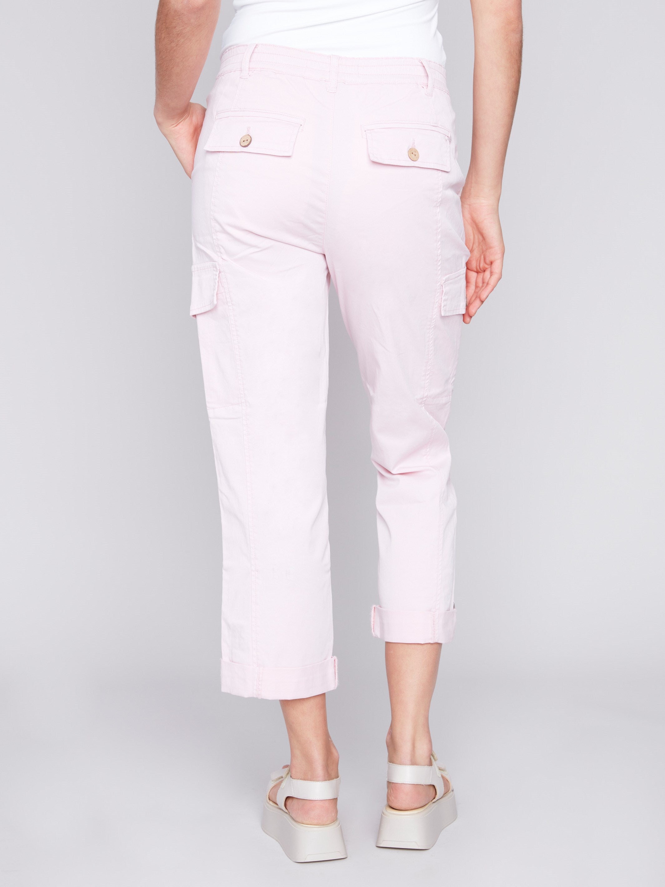 Cotton Canvas Cargo Pants - Lotus - Charlie B Collection Canada - Image 3