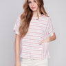 Cotton Linen Blend Dolman Top - Punch - Charlie B Collection Canada - Image 1