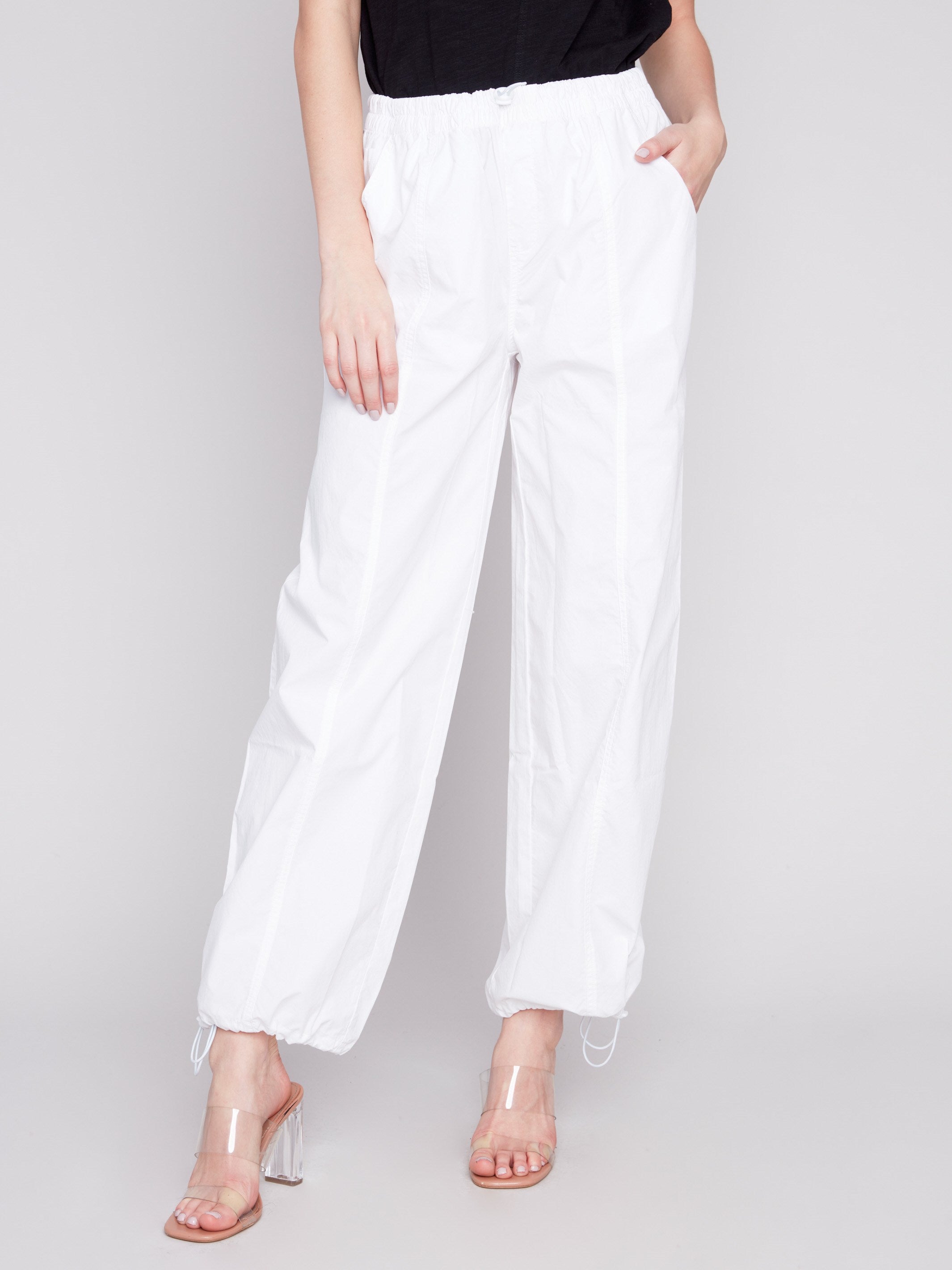 Cotton Parachute Pants - White - Charlie B Collection Canada - Image 2