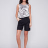 Cotton Shorts with Cargo Pockets - Black - Charlie B Collection Canada - Image 1
