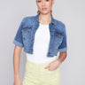 Cropped Jean Jacket - Medium Blue - Charlie B Collection Canada - Image 1