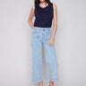 Cropped Wide Leg Jeans - Blue Jean - Charlie B Collection Canada - Image 1