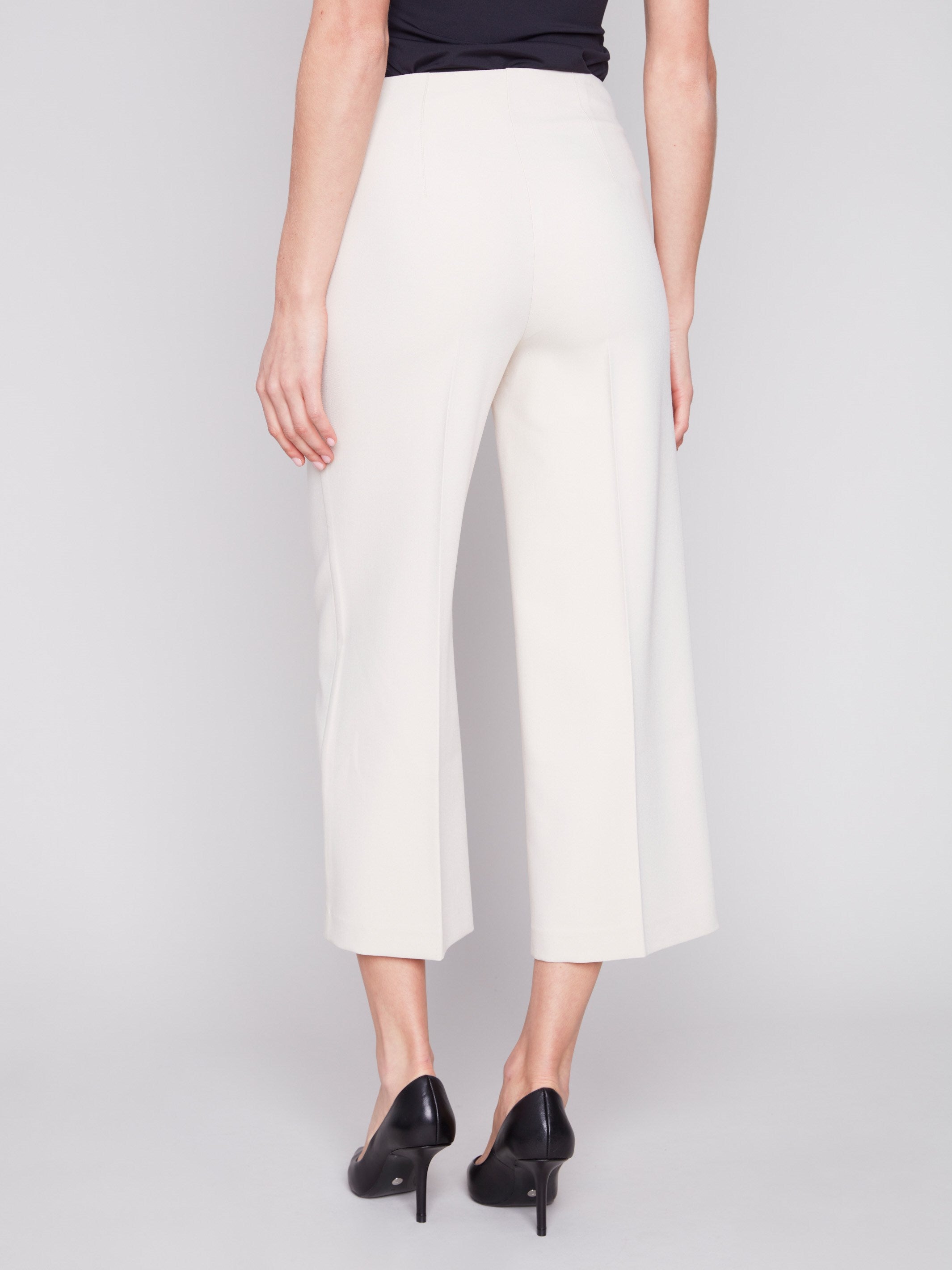 Cropped Wide Leg Pants - Beige - Charlie B Collection Canada - Image 3
