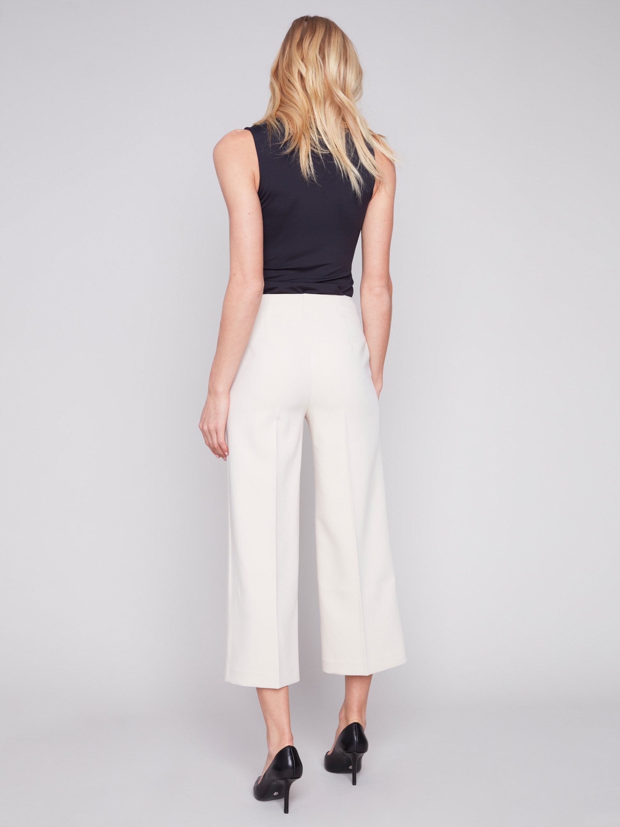 Cropped Wide Leg Pants - Beige - Charlie B Collection Canada - Image 7