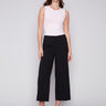 Cropped Wide Leg Pants - Black - Charlie B Collection Canada - Image 1