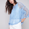 Fancy Stitch Crochet Sweater - Sky - Charlie B Collection Canada - Image 1