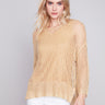 Fishnet Crochet Sweater - Gold - Charlie B Collection Canada - Image 1