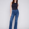 Flare Jeans with Decorative Buttons - Indigo - Charlie B Collection Canada - Image 1