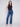 Flare Jeans with Decorative Buttons - Indigo - Charlie B Collection Canada - Image 3