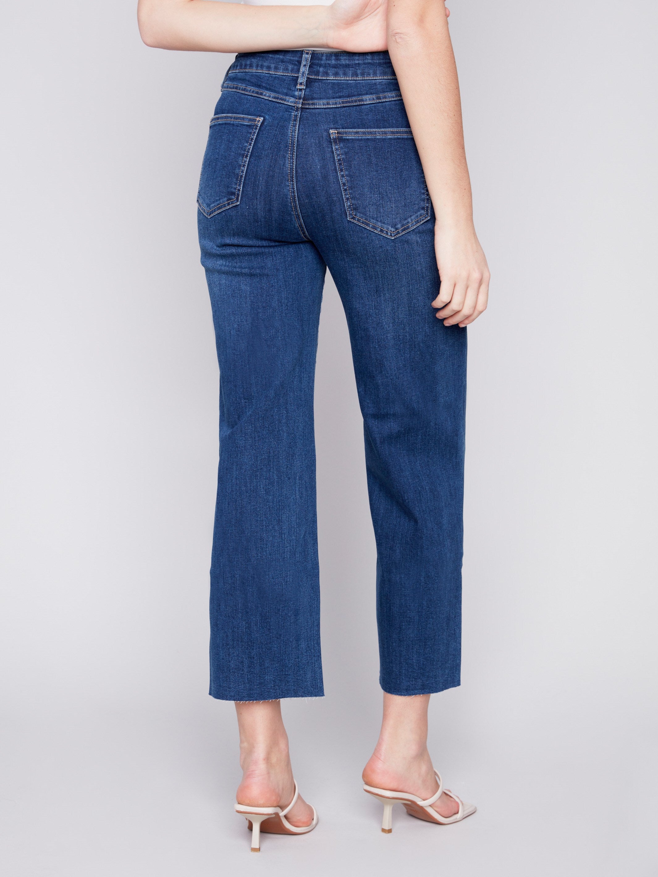 Flared Jeans with Raw Edge - Indigo - Charlie B Collection Canada - Image 6