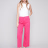 Flared Twill Jeans with Raw Edge - Punch - Charlie B Collection Canada - Image 1