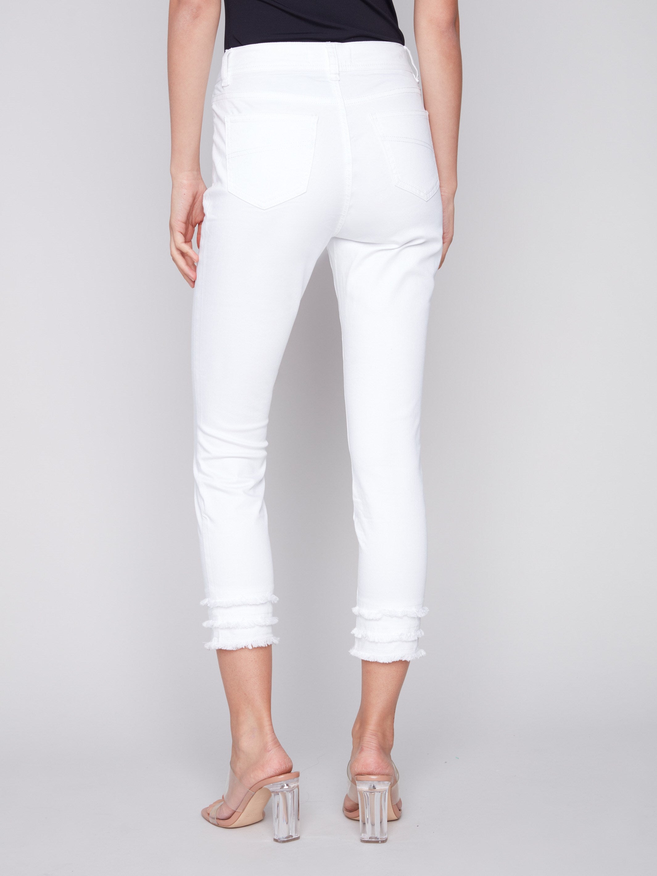 Charlie B Belted Twill Wide Leg Pant White main image 0