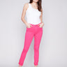 Frayed Hem Twill Pants - Punch - Charlie B Collection Canada - Image 1