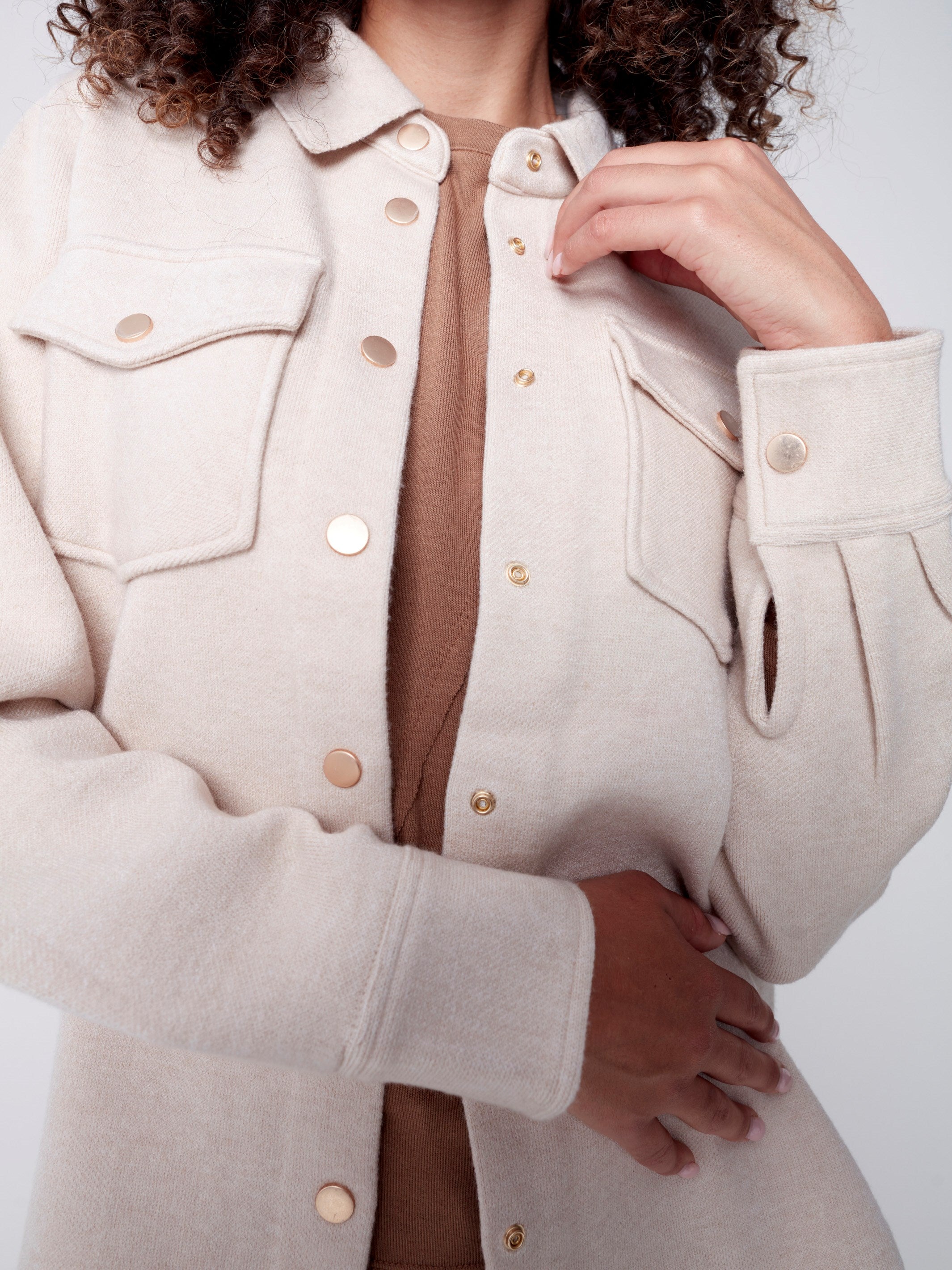 Manteau-chemise en tricot gutsy - Beige