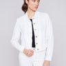 Linen Blend Jacket - White - Charlie B Collection Canada - Image 4