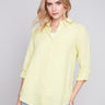 Long Linen Shirt - Anise - Charlie B Collection Canada - Image 1