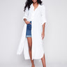 Long Linen Tunic Dress - White - Charlie B Collection Canada - Image 1