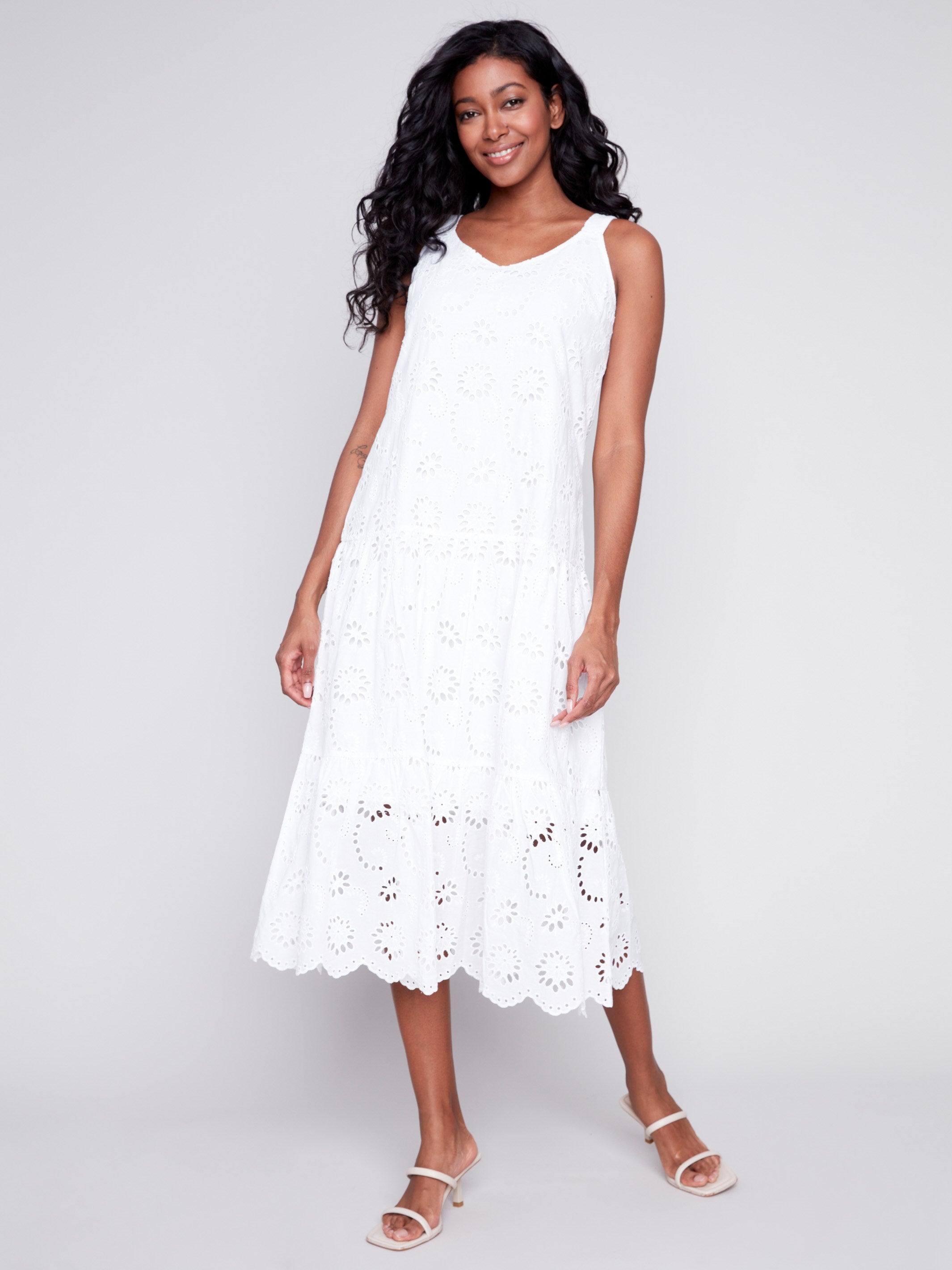 Claire & Charlie Sleeveless Dress Lt Blue Swiss Batiste W/White Ribbon Swiss Eyelet 3001D-CS26 5301 main image 1