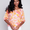 Off-The-Shoulder Cotton Blouse - Sorbet - Charlie B Collection Canada - Image 1