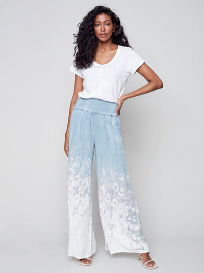 Ombré Tie-Dye Palazzo Pants - Cerulean - C5408 Charlie B Collection Canada
