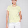 Organic Cotton Slub Knit T-Shirt - Anise - Charlie B Collection Canada - Image 1