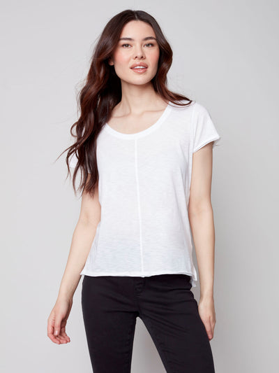 Organic Cotton T-Shirt - White - C1310 Charlie B Collection Canada