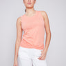 Organic Cotton Tank Top With Knot Detail - Tangerine - Charlie B Collection Canada - Image 1