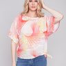Printed Cotton Gauze Blouse with Side Tie - Punch - Charlie B Collection Canada - Image 1