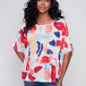 Printed Cotton Gauze Dolman Top - Oasis - Charlie B Collection Canada - Image 1