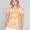 Printed Cotton Knit T-Shirt - Sorbet - Charlie B Collection Canada - Image 1