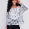 Printed Crinkle Mesh Top - Checker - Charlie B Collection Canada - Image 1