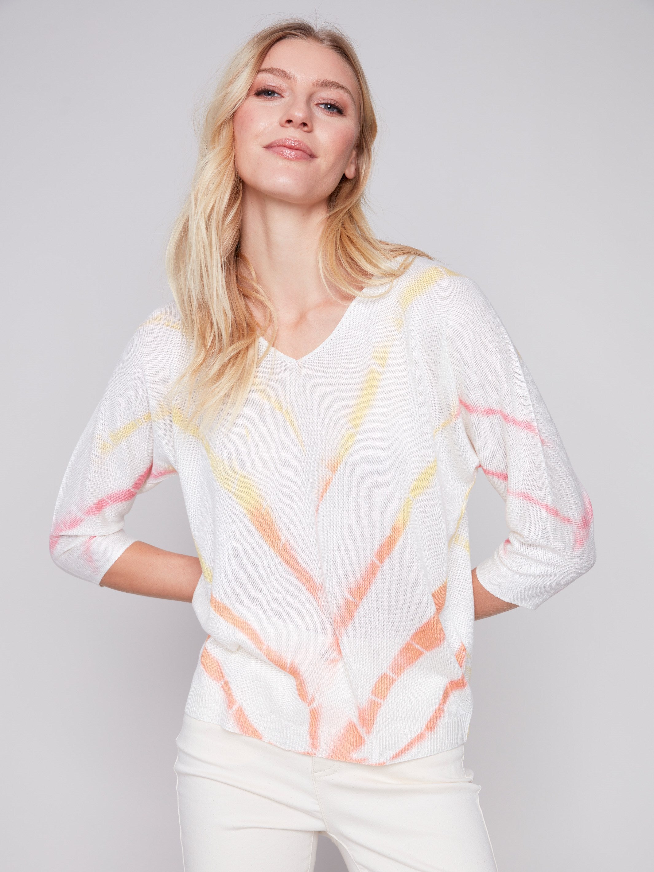 Printed Dolman Sweater - Lemon - Charlie B Collection Canada - Image 3