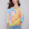 Printed Dolman Sweater - Multicolor - Charlie B Collection Canada - Image 1