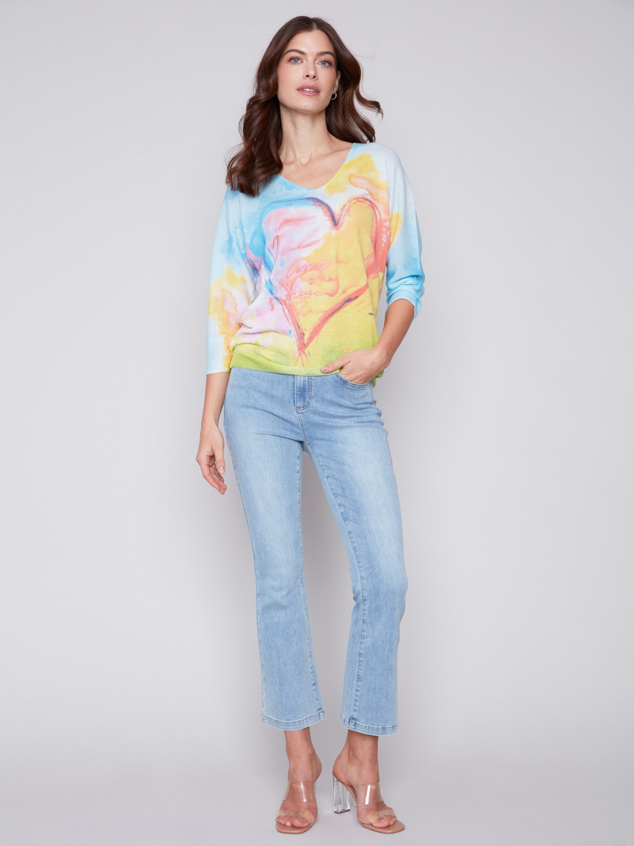 Printed Dolman Sweater - Multicolor - Charlie B Collection Canada - Image 3