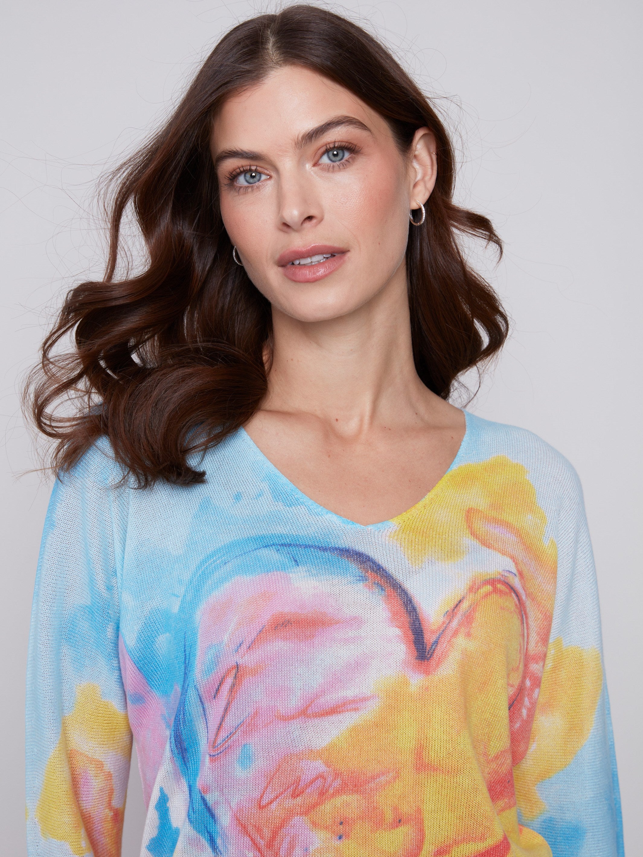 Printed Dolman Sweater - Multicolor - Charlie B Collection Canada - Image 4