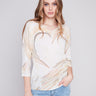 Printed Dolman Sweater - Stone - Charlie B Collection Canada - Image 1
