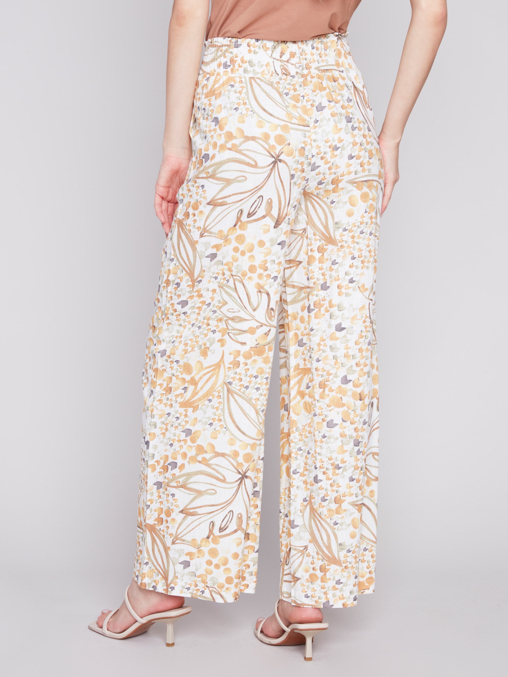 Printed Elastic Waist Pull-On Pants - Dune - Charlie B Collection Canada - Image 3