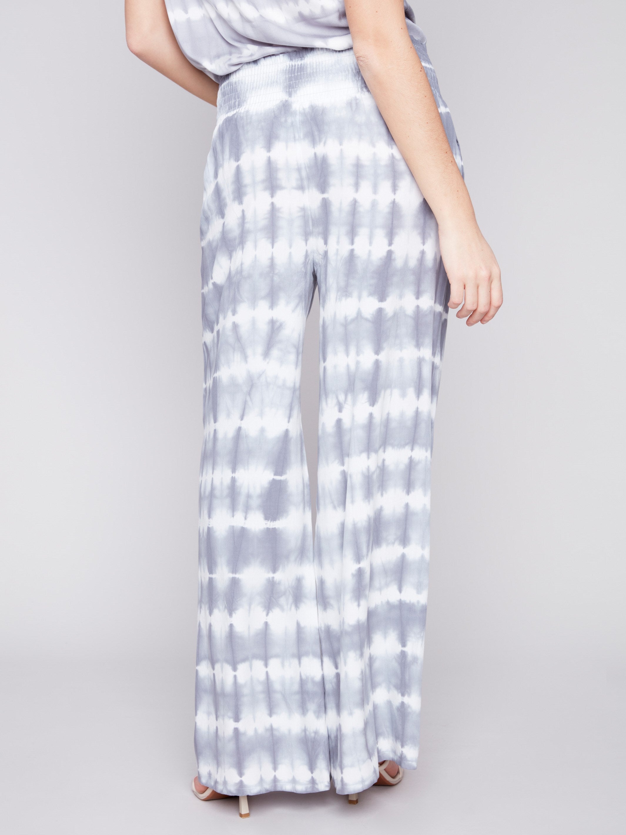 Printed Flowy Palazzo Pants - Ceramic - Charlie B Collection Canada - Image 4