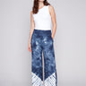 Printed Flowy Palazzo Pants - Navy - Charlie B Collection Canada - Image 1
