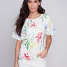 Printed Linen Dolman Top - Wildflower - Charlie B Collection Canada - Image 1