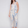Printed Linen Pull-On Pants - Garden - Charlie B Collection Canada - Image 1